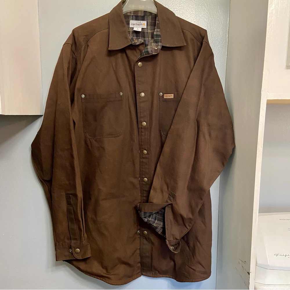 Carhartt Mens big and tall large heavy button down work shirt